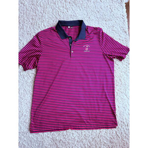 Men's Adidas Golf Polo Size XL Pink & Navy Striped Golf Club at Middle Bay NY